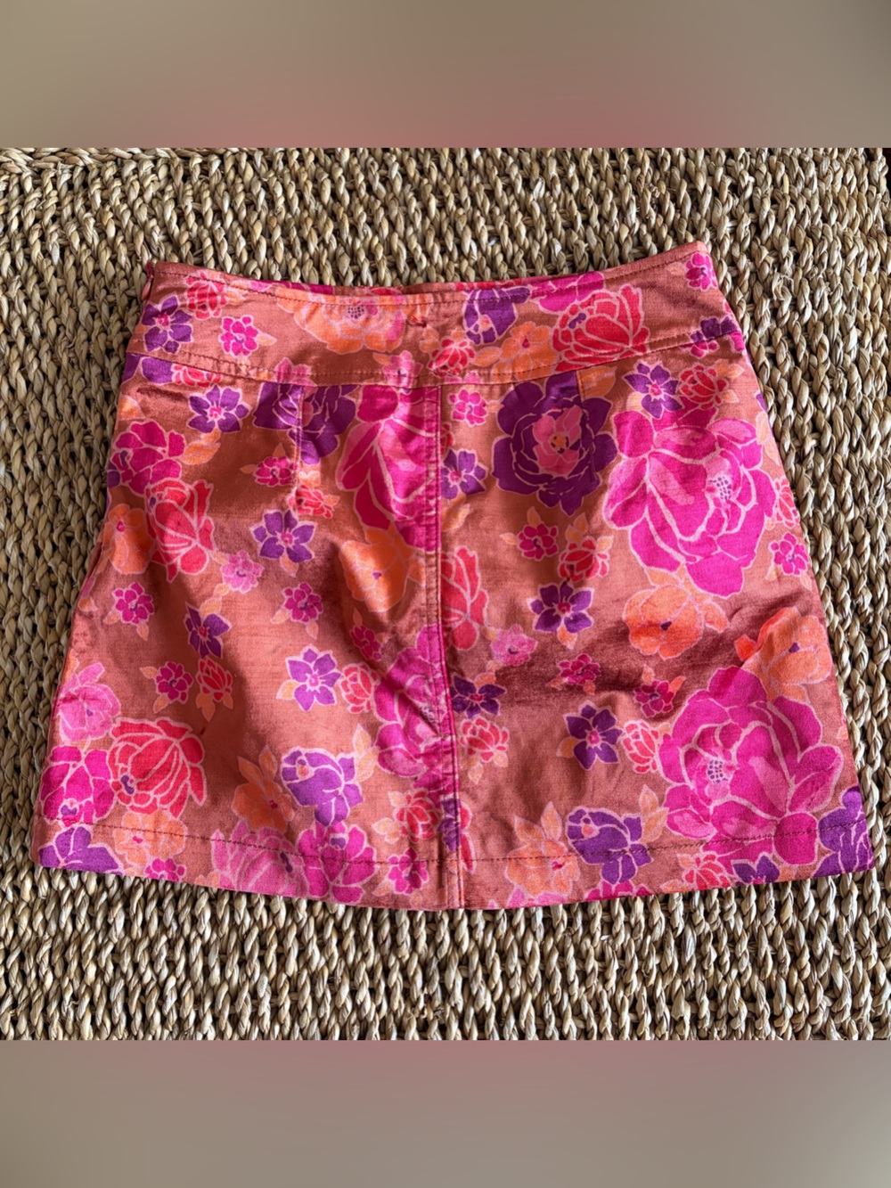 Free People Moving On Terra Cotta Floral Velvet Skirt Boho Fall Party Spring 4 - Picture 4 of 5
